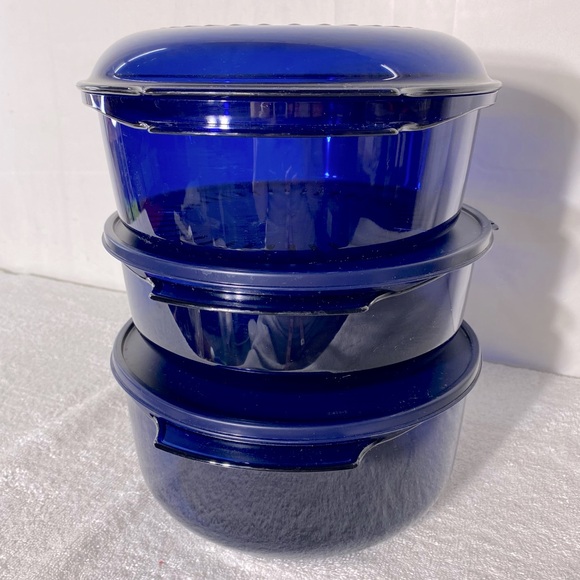Tupperware Blue Microwave Stack Cooker Set 6Pc - Picture 6 of 16